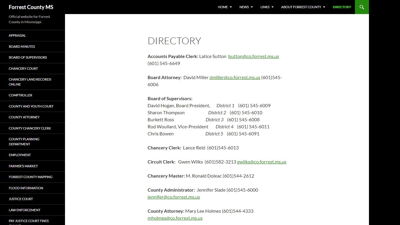 Directory | Forrest County MS